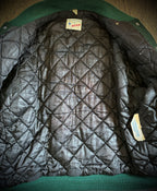 Evergreen/Gold Leather Sleeve Letterman Jacket | Men's M