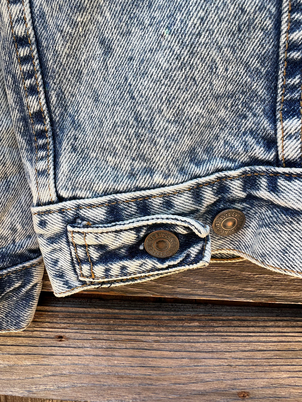 Custom Repaired Acid Washed Levi Strauss & Co. Denim Jacket | Men's M