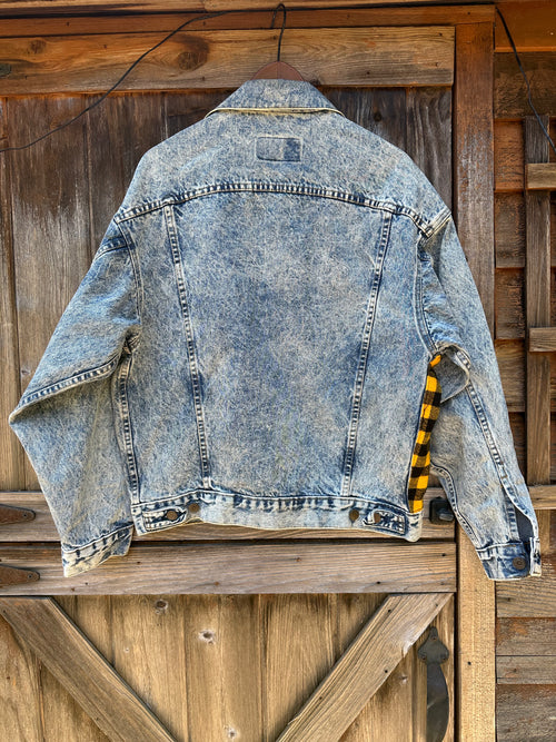 Custom Repaired Acid Washed Levi Strauss & Co. Denim Jacket | Men's M