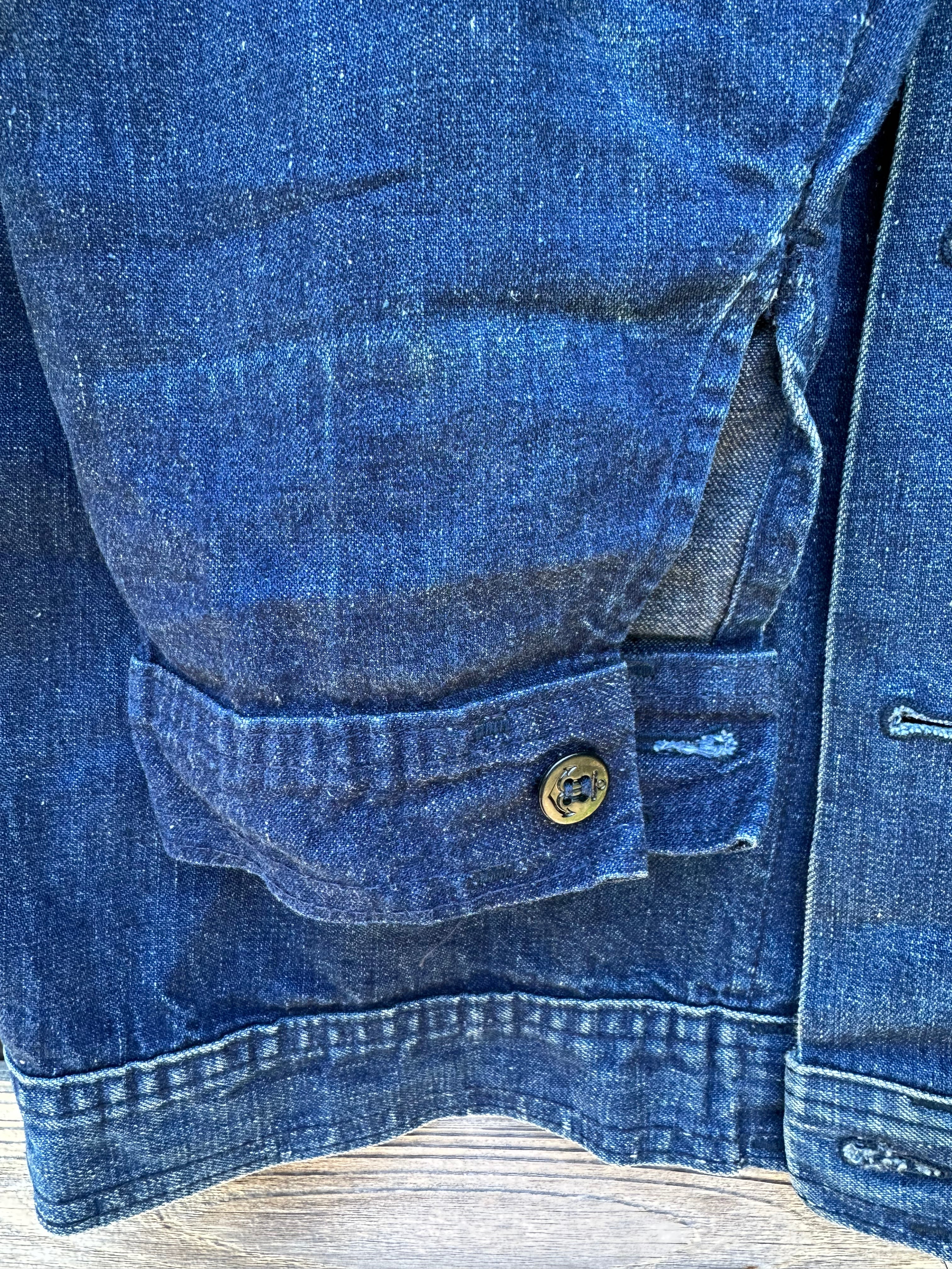 Custom Patched Denim Utility Jacket | Men's M