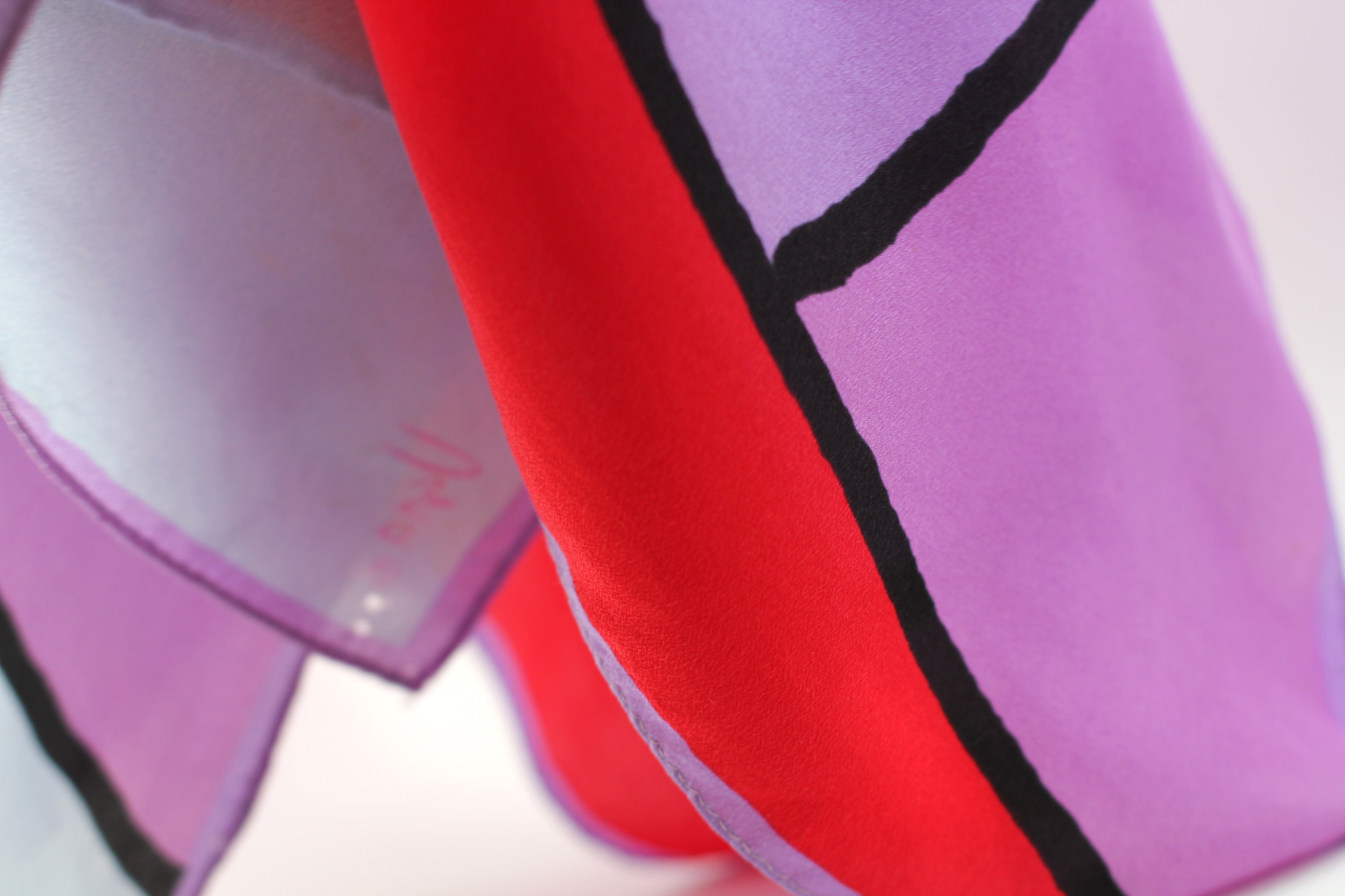 Large Vera Neumann Silk Scarf | Purple Geo