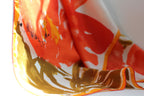 Satin Vera Neumann Silk Scarf | Mustard and Orange Floral