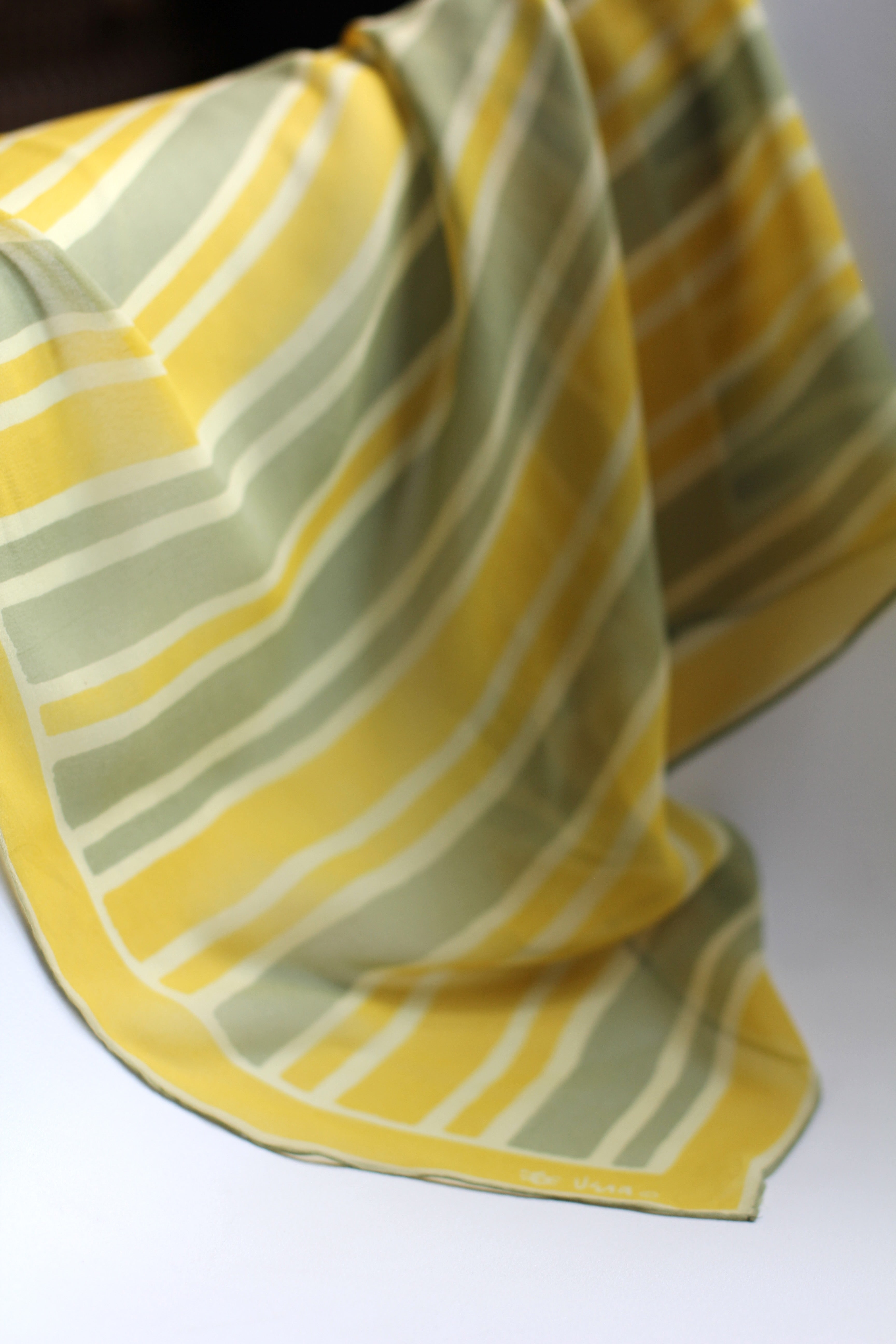 Sheer Vera Neumann Silk Scarf | Yellow Geo