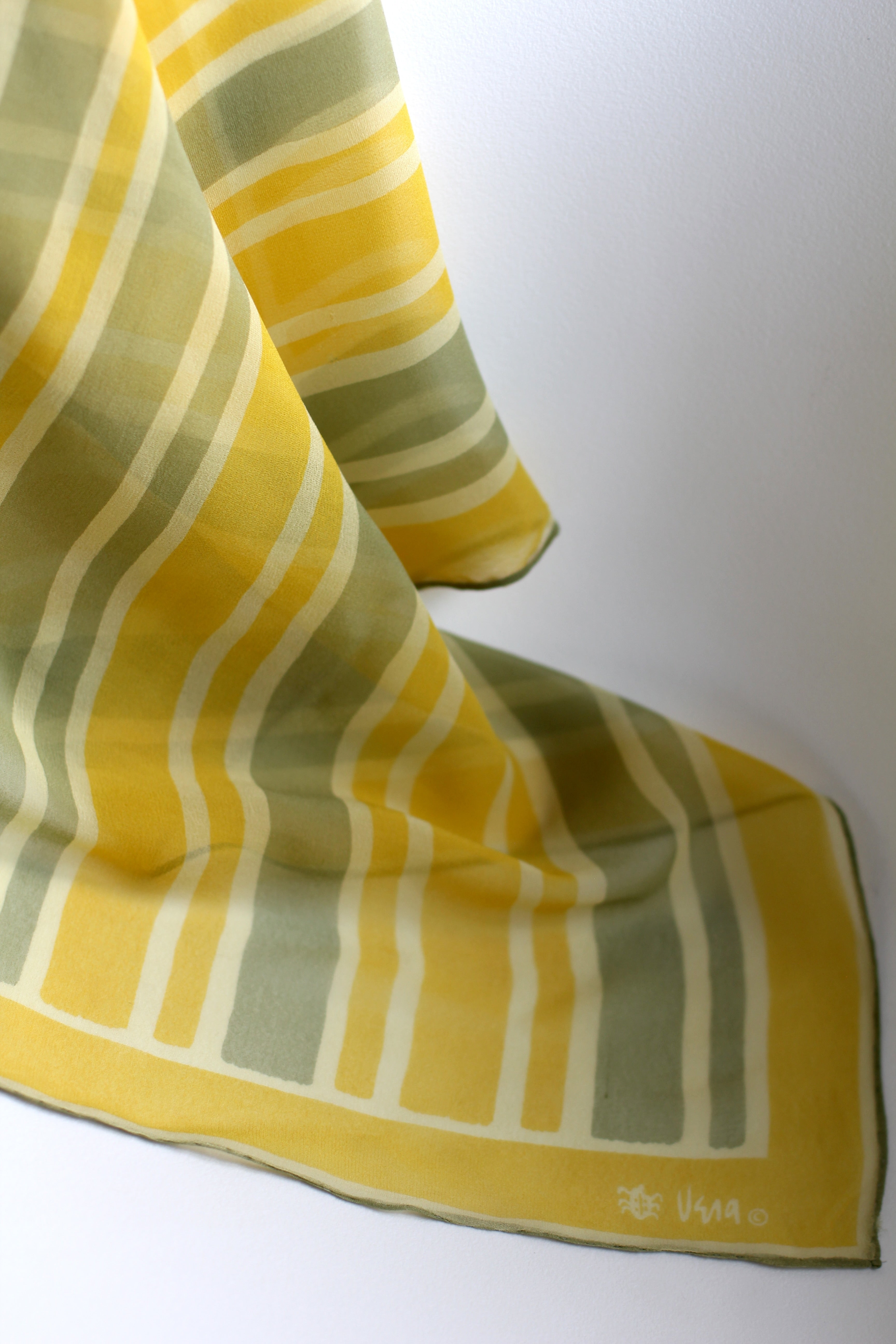 Sheer Vera Neumann Silk Scarf | Yellow Geo