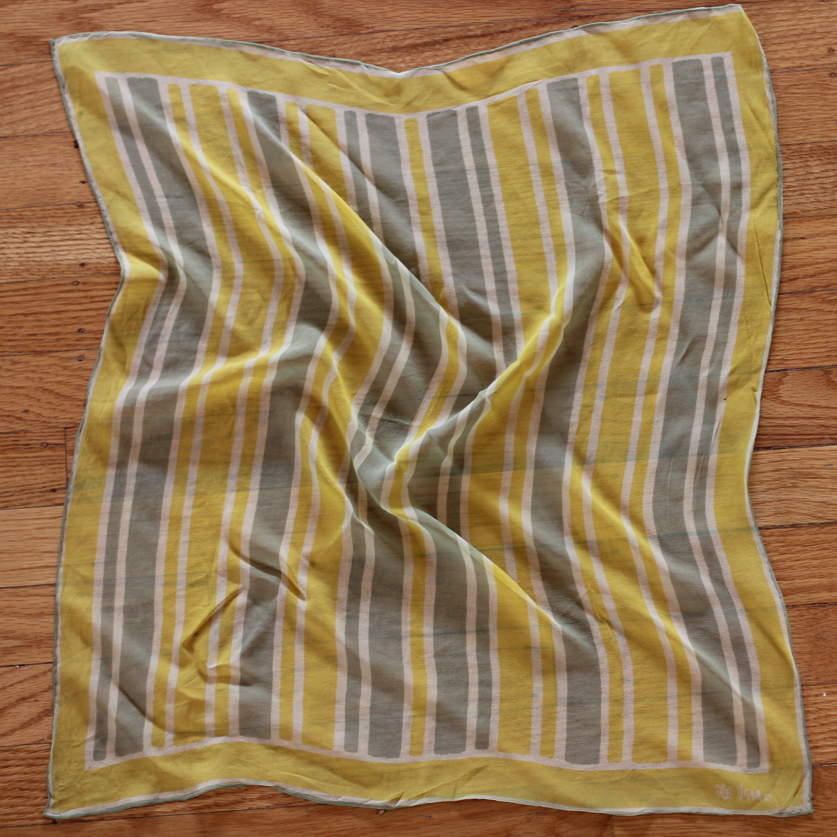 Sheer Vera Neumann Silk Scarf | Yellow Geo