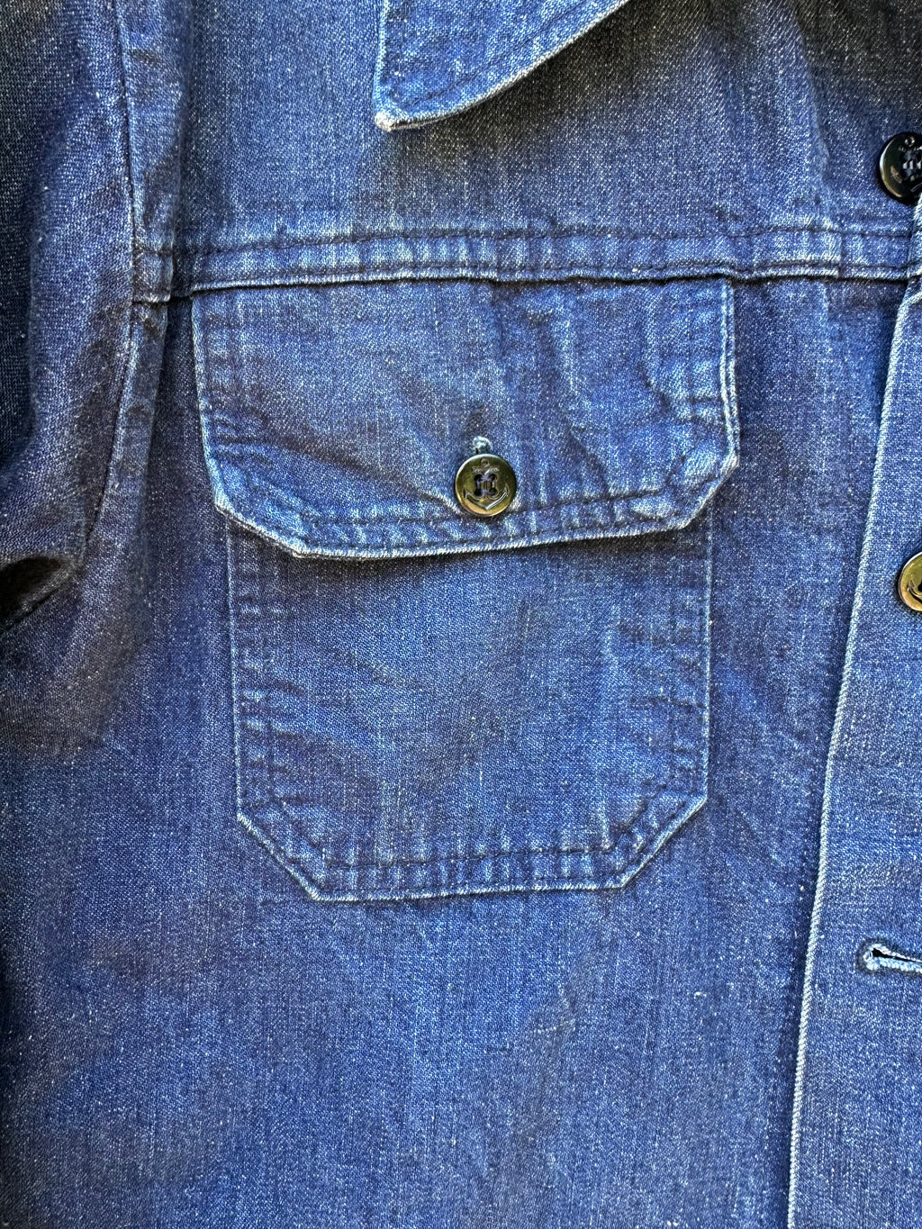 Custom Patched Denim Utility Jacket | Men's M