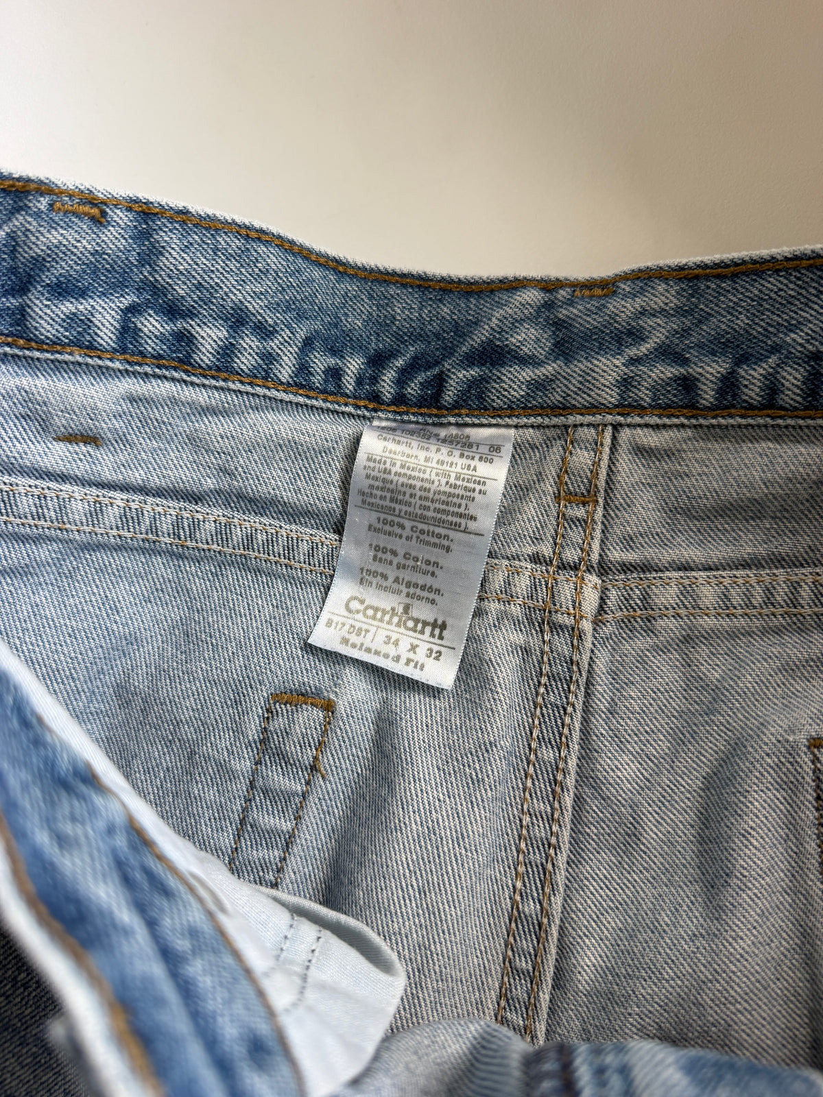 Vintage Carhartt B17 DST Relaxed Fit Tapered Leg Jeans 34x32 High Rise Dark Stone Denim - Measures 33.5 x 31 Baggy 90s Streetwear