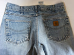 Vintage Carhartt B17 DST Relaxed Fit Tapered Leg Jeans 34x32 High Rise Dark Stone Denim - Measures 33.5 x 31 Baggy 90s Streetwear