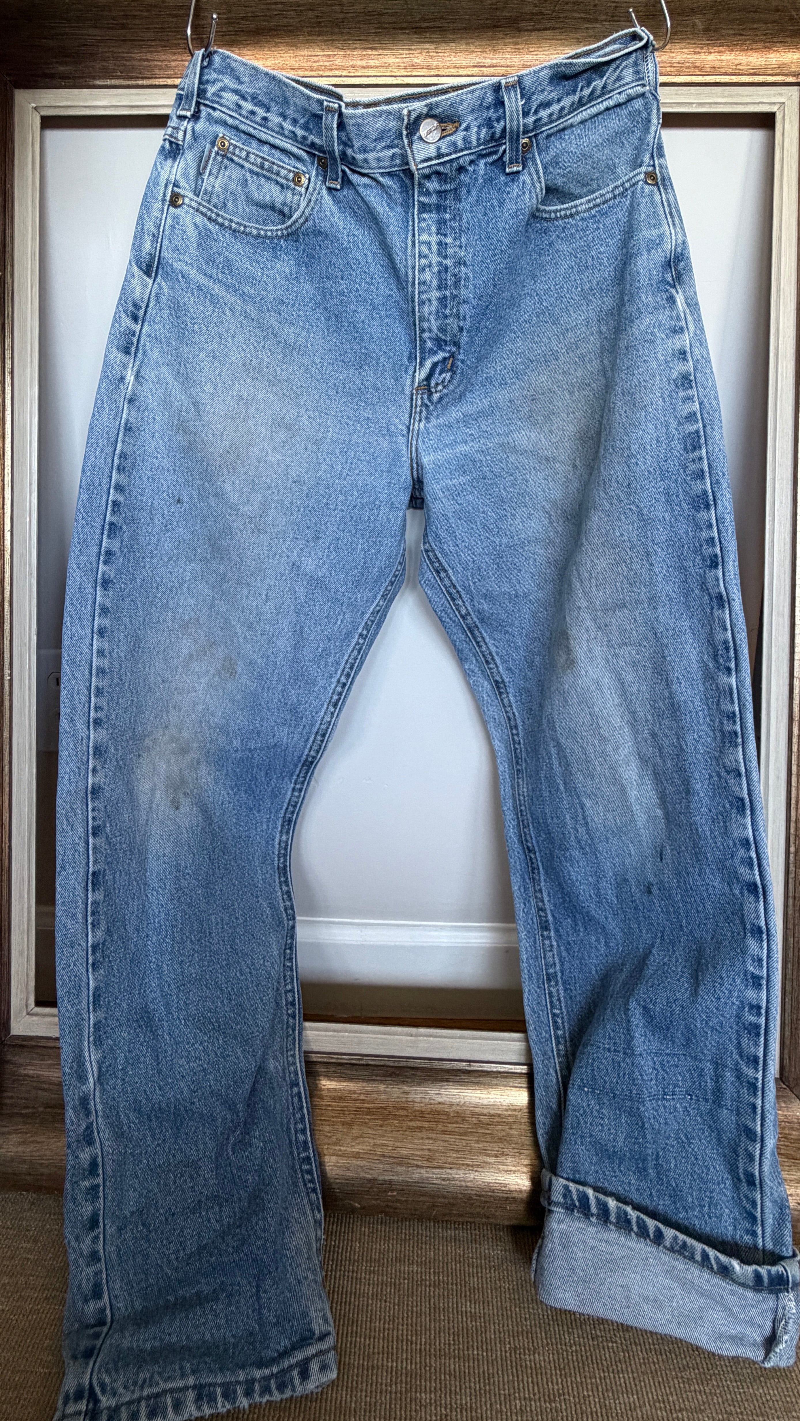 Vintage Carhartt B17 DST Relaxed Fit Tapered Leg Jeans 34x32 High Rise Dark Stone Denim - Measures 33.5 x 31 Baggy 90s Streetwear