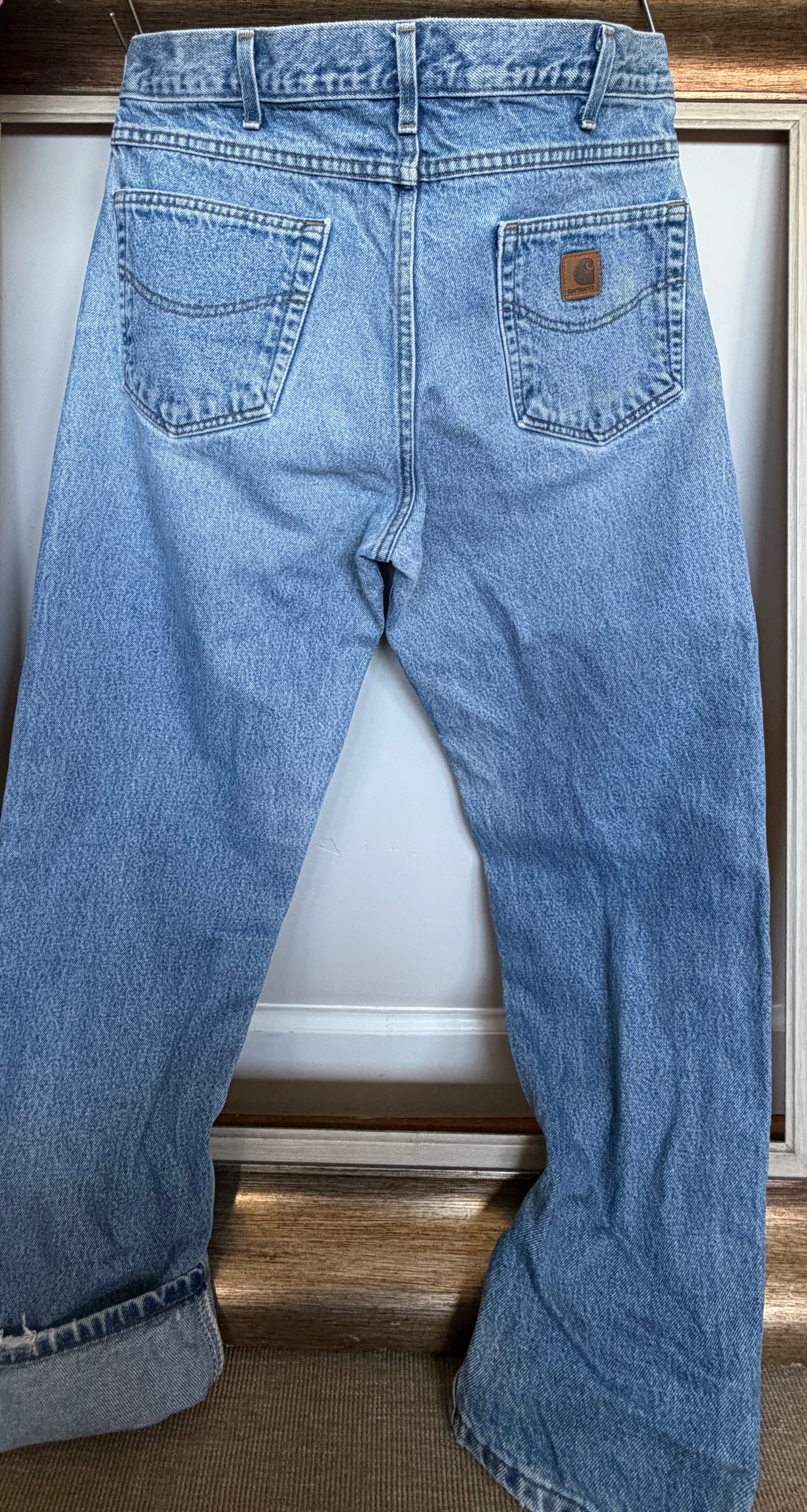 Vintage Carhartt B17 DST Relaxed Fit Tapered Leg Jeans 34x32 High Rise Dark Stone Denim - Measures 33.5 x 31 Baggy 90s Streetwear