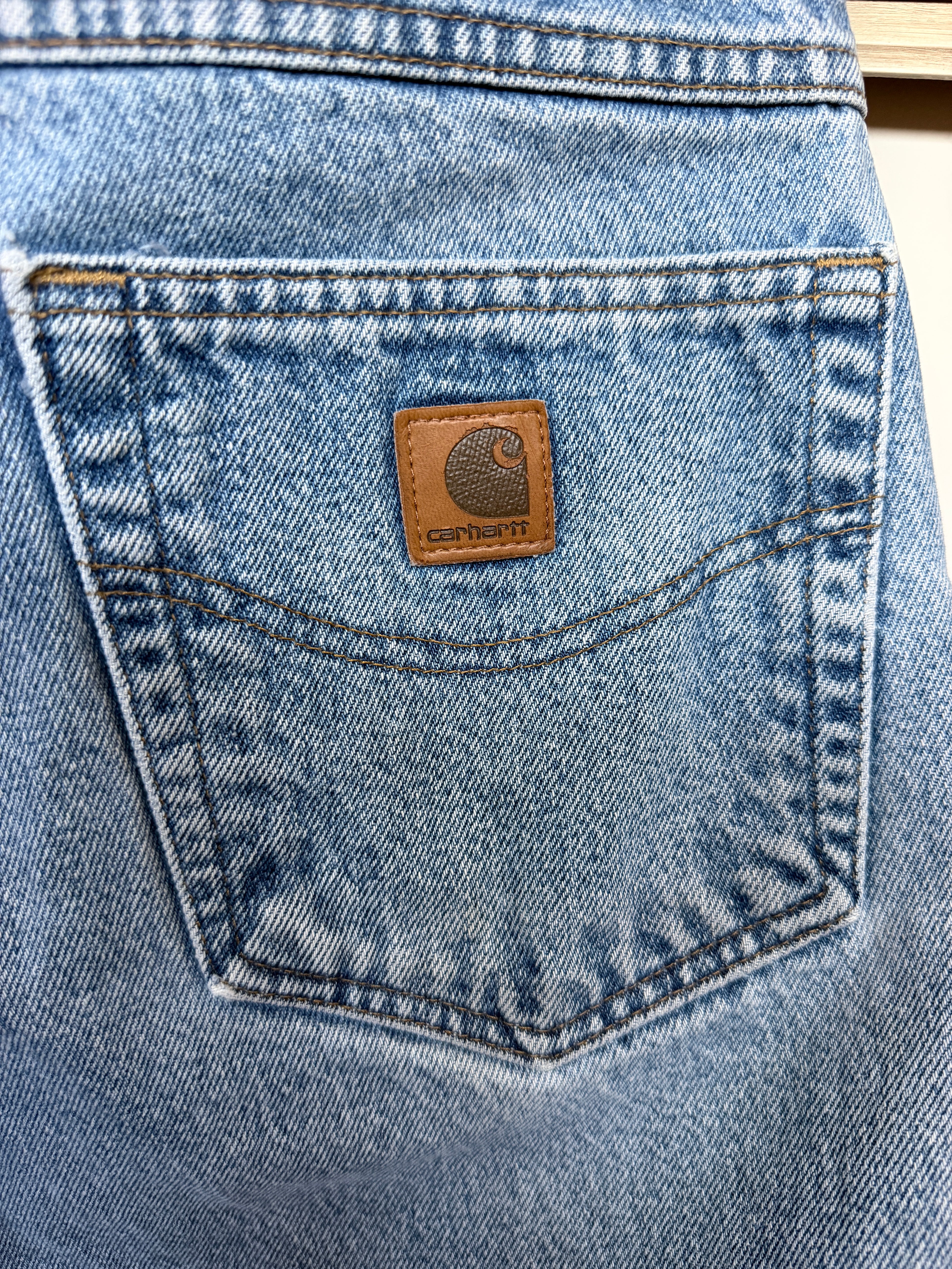 Vintage Carhartt B17 DST Relaxed Fit Tapered Leg Jeans 34x32 High Rise Dark Stone Denim - Measures 33.5 x 31 Baggy 90s Streetwear