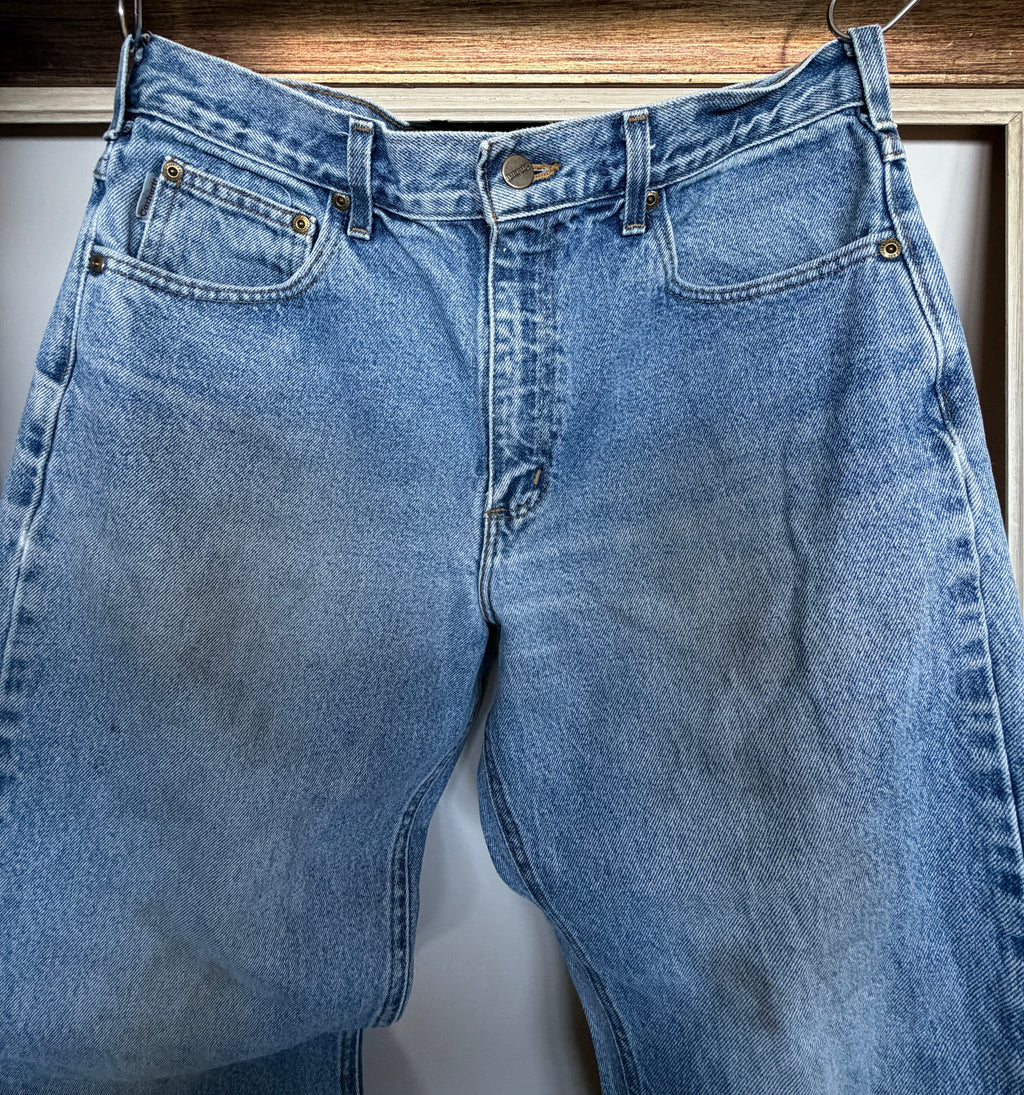 Vintage Carhartt B17 DST Relaxed Fit Tapered Leg Jeans 34x32 High Rise Dark Stone Denim - Measures 33.5 x 31 Baggy 90s Streetwear
