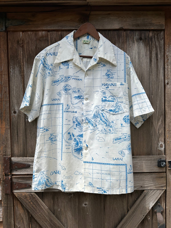 Hawiiana Brand Made in Hawaii (~1960's) Aloha Shirt| Men's M