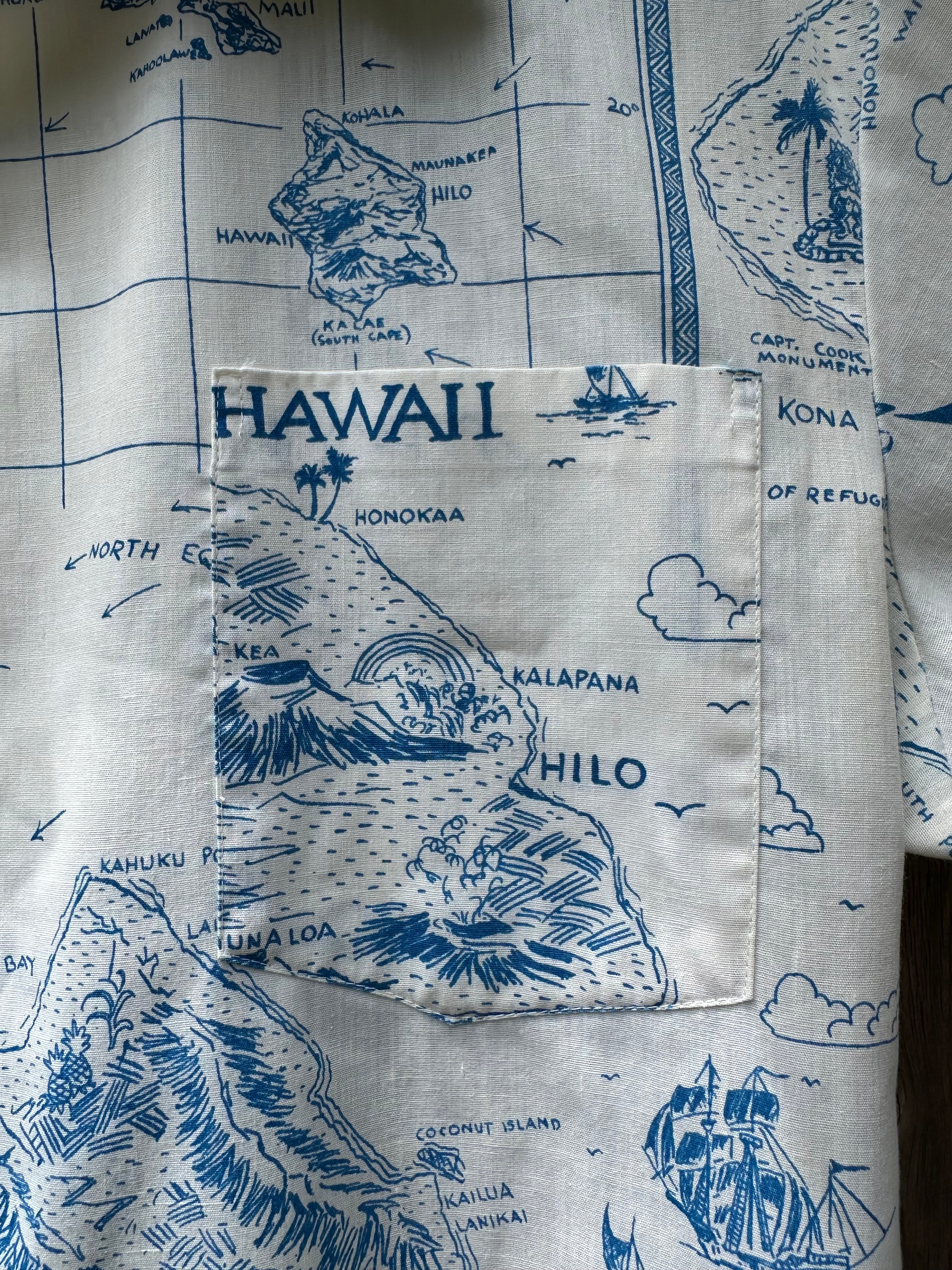 Hawiiana Brand Made in Hawaii (~1960's) Aloha Shirt| Men's M