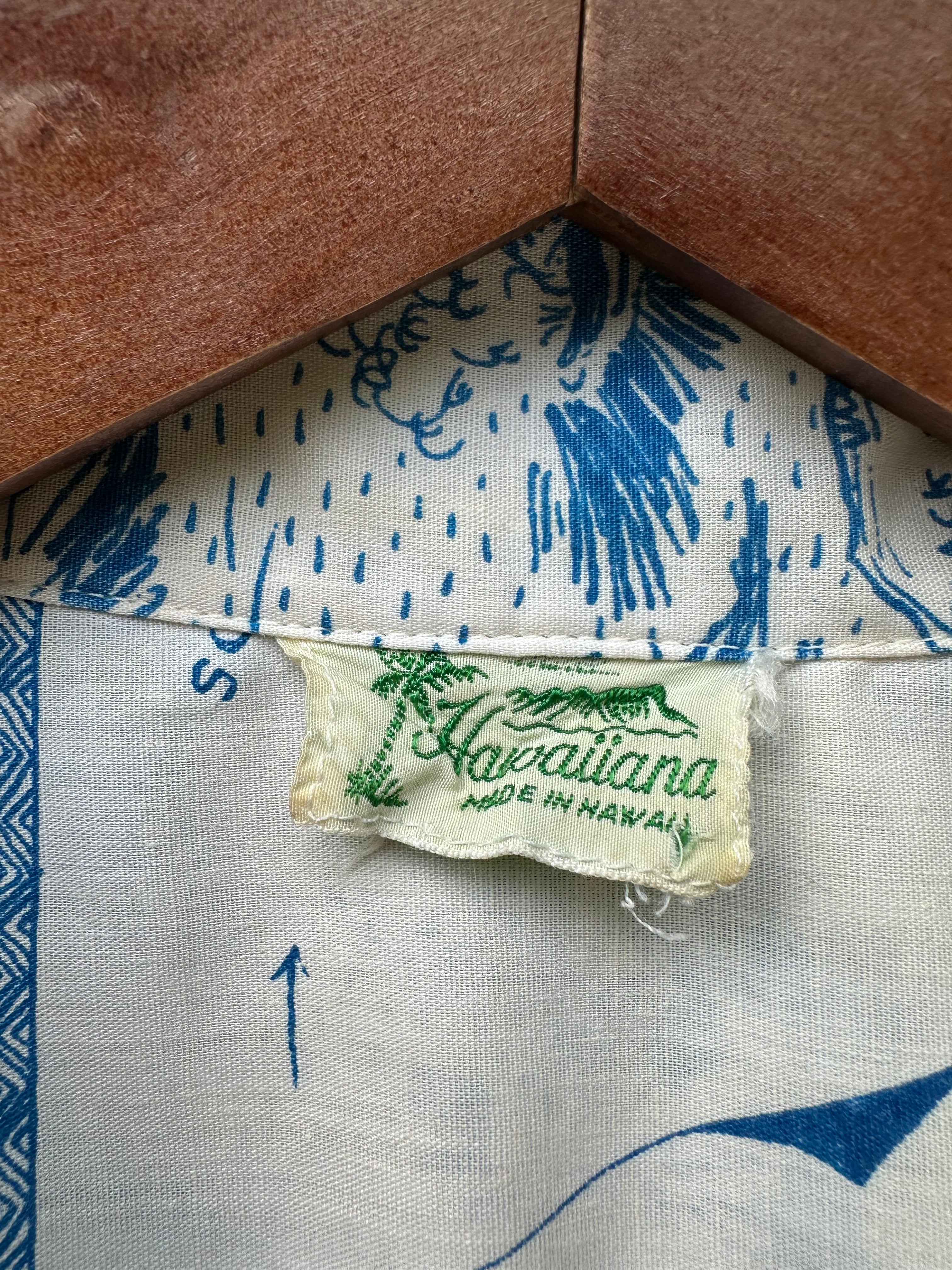 Hawiiana Brand Made in Hawaii (~1960's) Aloha Shirt| Men's M